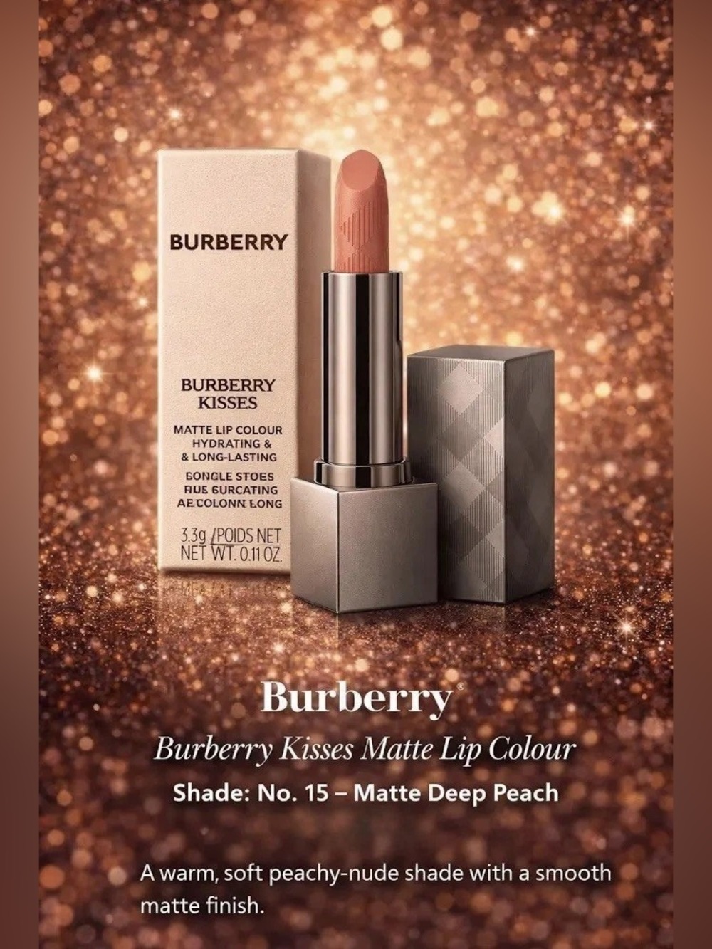 Burberry Kisses Matte Lip Colour - 15 Matte Deep Peach.